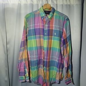 VINTAGE 1983 Ralph Lauren Men's "Madras" Print LS Button down (SUPER RARE)